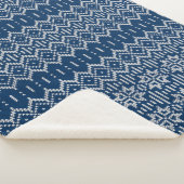 Imitate Wolle Knittern Muster blau Weiß Sherpadecke (3/4)