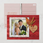 IMITATE Wood, Blätter, Herz Danke Post Card Postkarte (Vorne/Hinten)