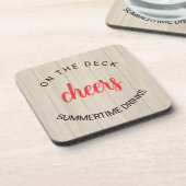 Imitate Wood Deck Cheers Getränkeuntersetzer (Linke Seite)