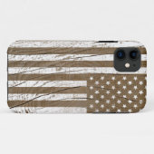 Imitate Wood Grain Grunge American Flag Case-Mate iPhone Hülle (Rückseite (Horizontal))