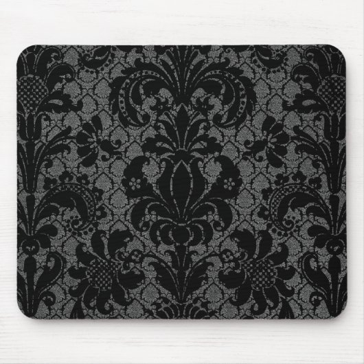 Imitate zeichnen schwarz-graues Damastmuster aus Mousepad (Vorne)