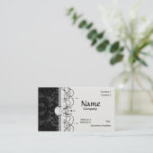 Imitate zeichnen schwarz-graues Damastmuster aus Visitenkarte (Stehend Vorderseite)