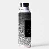 Imitate Ziersilber und Schwarz-Gold Mit Monogramm Trinkflasche (Rechts)