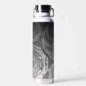 Imitate Ziersilber und Schwarz-Gold Mit Monogramm Trinkflasche (Rückseite)