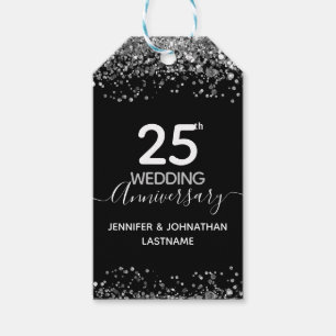 Imitate zum 25. Hochzeitstag Glitzer Geschenkanhänger