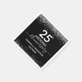 Imitate zum 25. Hochzeitstag Glitzer Serviette (Ecke)