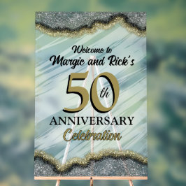 Imitate zum 50. Jubiläum Glitzer Begrüßungszeichen Acrylschild