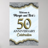 Imitate zum 50. Jubiläum Glitzer Begrüßungszeichen Poster (Vorne)