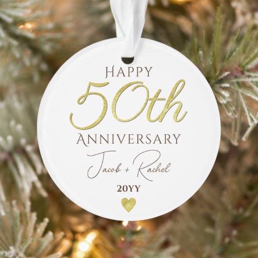 Imitate zum 50. Jubiläum Gold Custom Wedding Ornament (Baum)