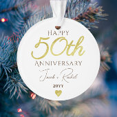 Imitate zum 50. Jubiläum Gold Custom Wedding Ornament