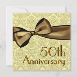 Imitate zum 50. Jubiläum Satin Bow Metallic Paper Einladung