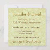 Imitate zum 50. Jubiläum Satin Bow Metallic Paper Einladung (Rückseite)