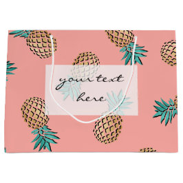 Imitatgoldananasmuster des niedlichen Sommers Große Geschenktüte