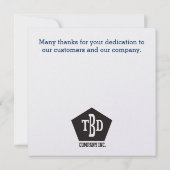 Imitatgoldangestellter 5 Jahre Service-Preis Dankeskarte (Rückseite)