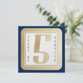 Imitatgoldangestellter 5 Jahre Service-Preis Dankeskarte (Stehend Vorderseite)