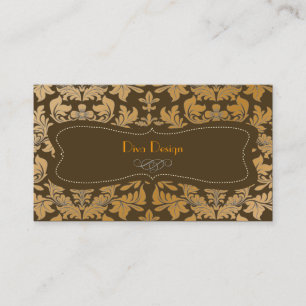Imitatgoldbarocke Damastschokolade Visitenkarte