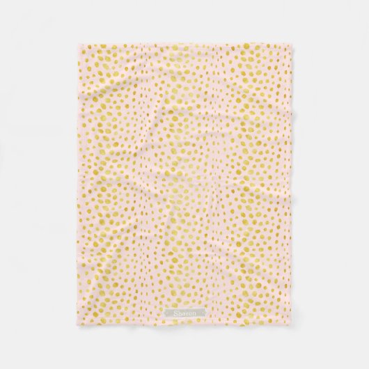 ImitatgoldGlitter Cheetah-Druckmonogramm des Chic Fleecedecke (Vorderseite)