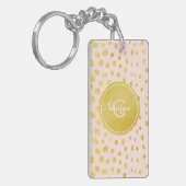 ImitatgoldGlitter Cheetah-Druckmonogramm des Chic Schlüsselanhänger (Vorderseite links)