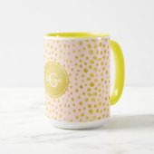 ImitatgoldGlitter Cheetah-Druckmonogramm des Chic Tasse (VorderseiteRechts)