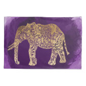 Imitatgoldstammes- Elefant lila Brushstroke Kissenbezug (Rückseite)