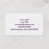 Imitatgoldstammes- Elefant lila Brushstroke Visitenkarte (Rückseite)