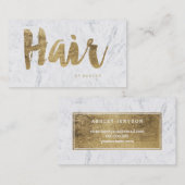 Imitatgoldtypographiemarmor des Haar-Stylisten Visitenkarte (Vorne/Hinten)
