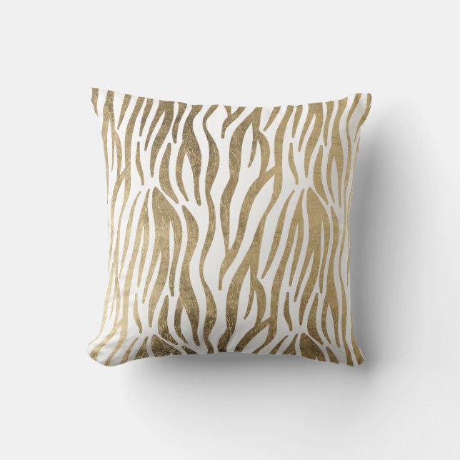 Imitatgoldzebra des Chic Tierdruck des Kissen (Vorderseite)