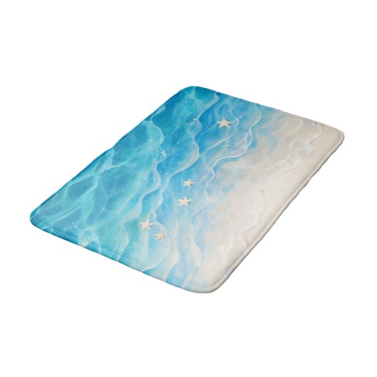Imitation Beach Sand Starfish Anime Style Badematte (Schrägansicht)