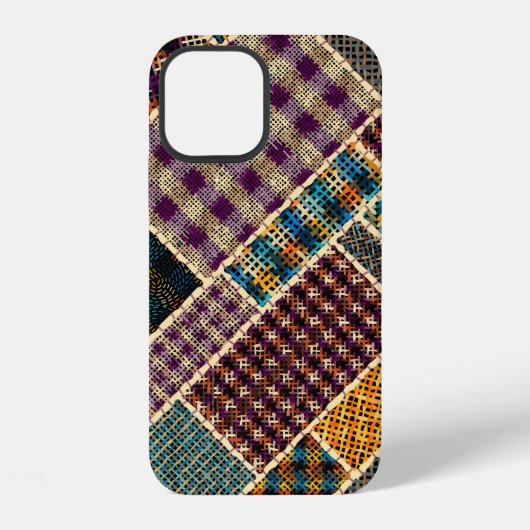 Imitation eines indischen Patchwork-Musters mit Te iPhone Hülle (Rückseite)
