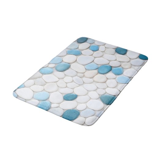 Imitation - Kieselweg unter Wasser Badematte (Schrägansicht)