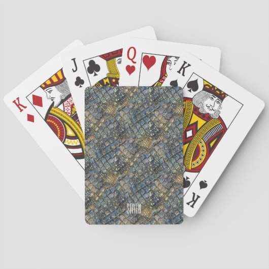 Imitation Krokodilleder. Tiermuster. Spielkarten (Rückseite)