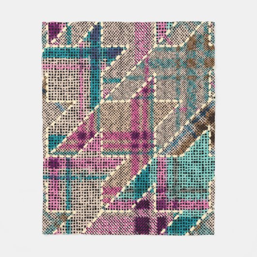 Imitation of indian patchwork pattern with texture fleecedecke (Vorderseite)