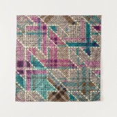 Imitation of indian patchwork pattern with texture wandteppich (Vorderseite (Horizontal))