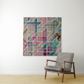 Imitation of indian patchwork pattern with texture wandteppich (Beispiel)