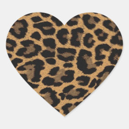 Imitatleoparddruck Herz-Aufkleber