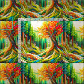 Imitats 3D bestickte Modern Art Forest Landschaft Stoff (Kachel)