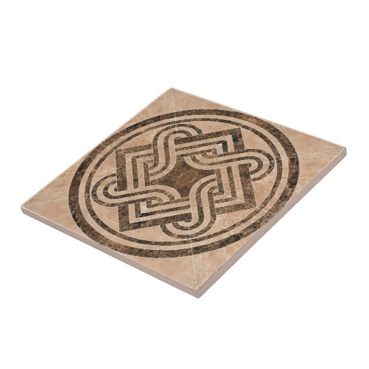 Imitats Beige braune Marmor Mosaik Retro Tile Fliese (Seite)