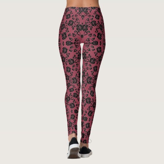 Imitats Black Lace Fishnet Red Leggings (Rückseite)