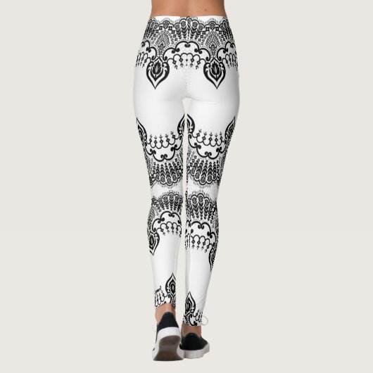 Imitats Black Lace Fishnet White Leggings (Rückseite)