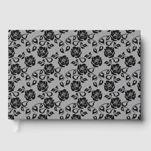 Imitats Black Lace Rose Fishnet Gästebuch (Vorderseite)