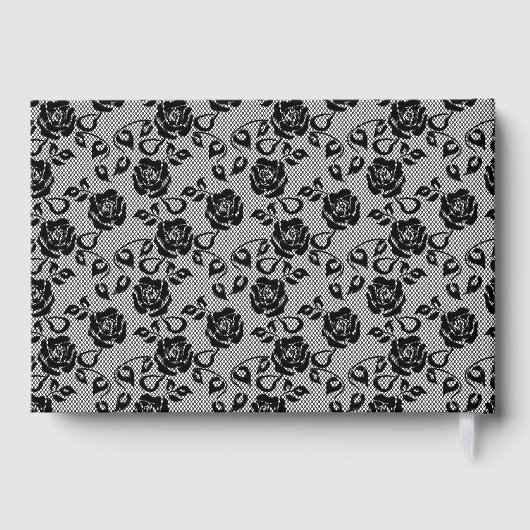 Imitats Black Lace Rose Fishnet Gästebuch (Rückseite)