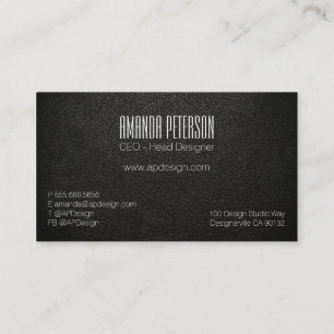 Imitats Black Leather Designer Business Cards Visitenkarte
