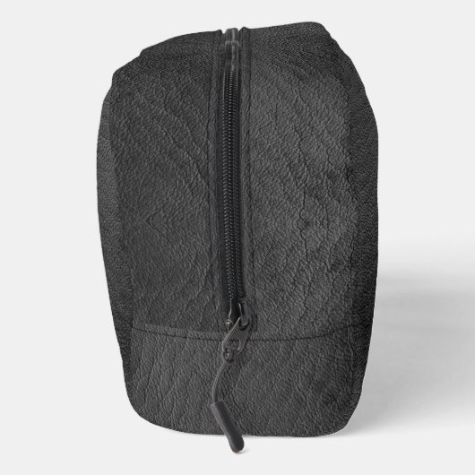 Imitats Black Leather Dopp Kit mit einprägtem Text Waschbeutel (Rechts)
