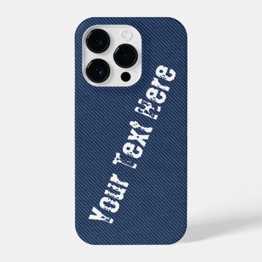 Imitats Blue Denim Fabric Custom Text iPhone Case Hülle (Rückseite)