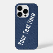 Imitats Blue Denim Fabric Custom Text iPhone Case iPhone Hülle (Rückseite)