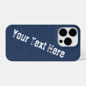 Imitats Blue Denim Fabric Custom Text iPhone Case iPhone Hülle (Rückseite (Horizontal))