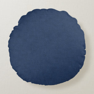 Imitats Blue Denim Fabric Round Pillow Rundes Kissen