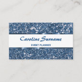 Imitats Blue Glitzer Glam Glitzer Chic Event Plann Visitenkarte (Vorderseite)