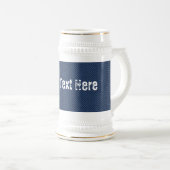 Imitats Blue Jeans Denim Custom Text Beer Stein Bierglas (VorderseiteRechts)