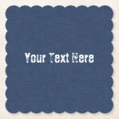 Imitats Blue Jeans Denim Custom Text Paper Unterse Untersetzer (Vorderseite)